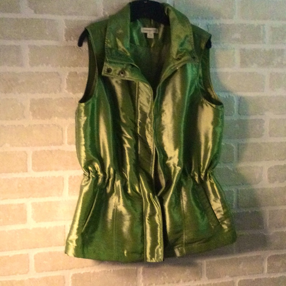ColdWater Creek, Lime Green Vest, Adjustable Waste